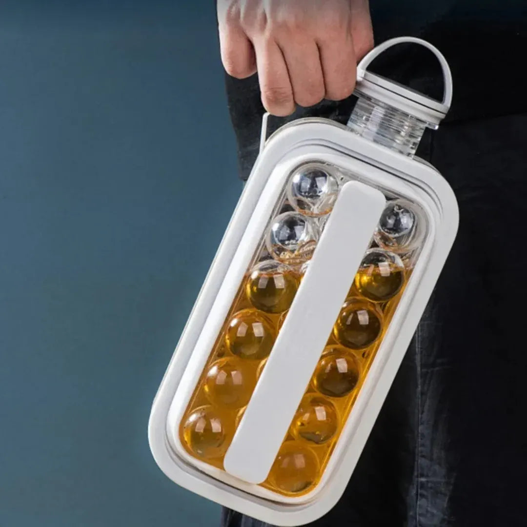 2-in-1 Portable Ice Cube Maker & Storage Bottle