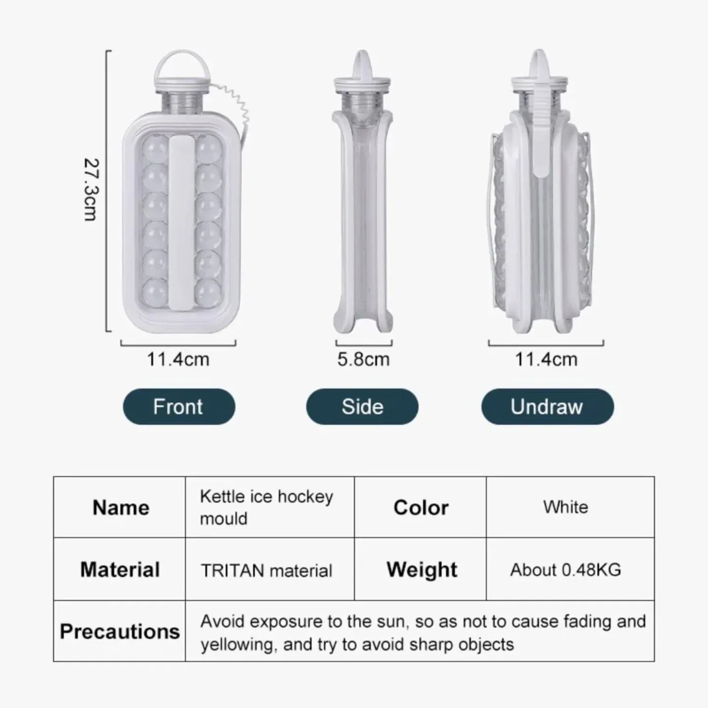 2-in-1 Portable Ice Cube Maker & Storage Bottle