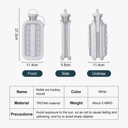 2-in-1 Portable Ice Cube Maker & Storage Bottle