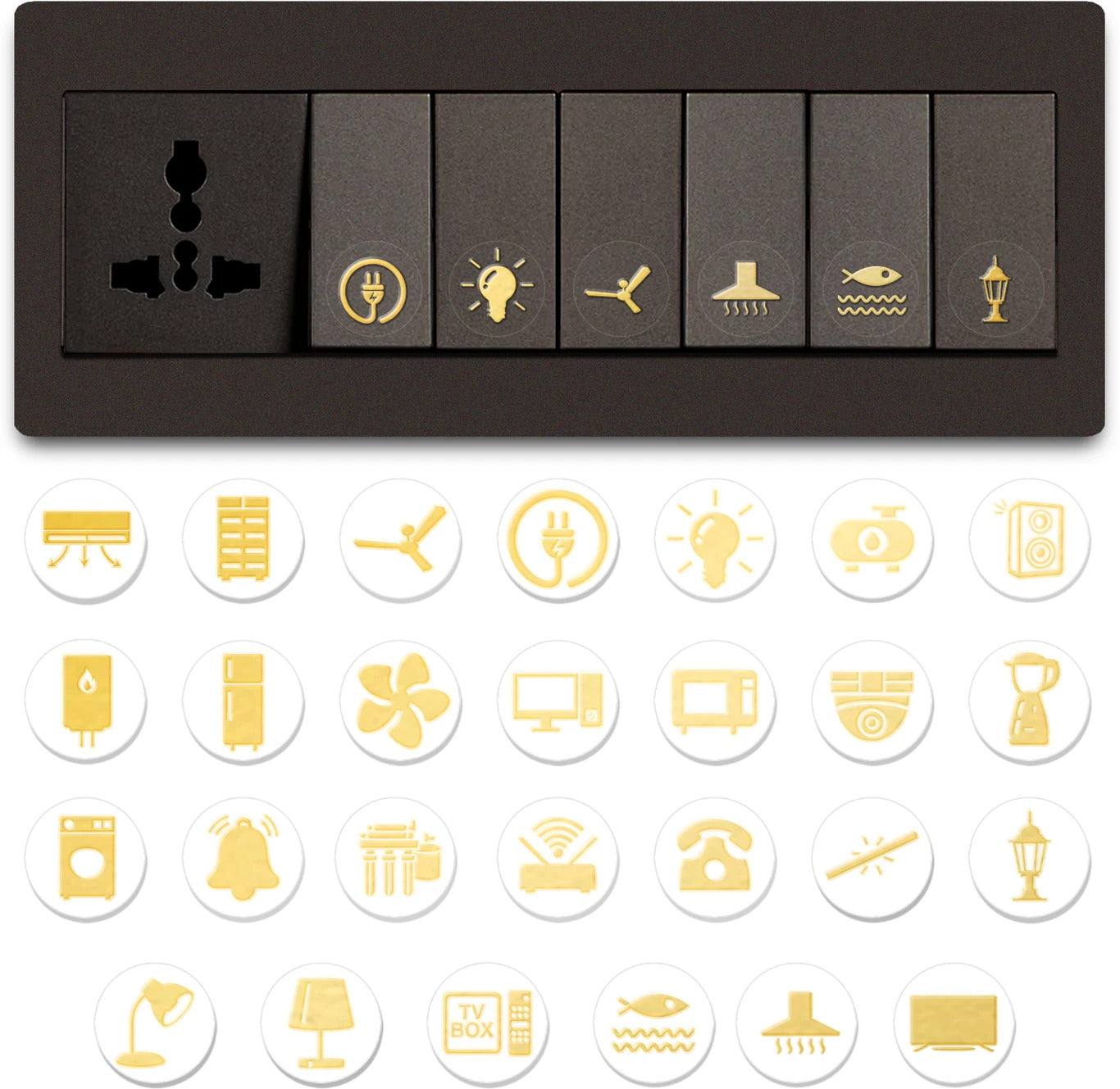 ✨ Gold Switch Stickers | Stylish Switchboard Makeover | Easy Peel & Stick