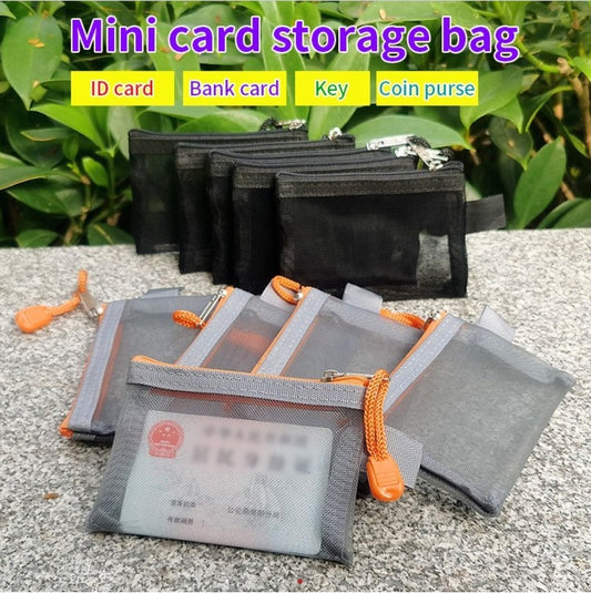 Mini Mesh Zip Card Coin Storage Bag - 50% OFF