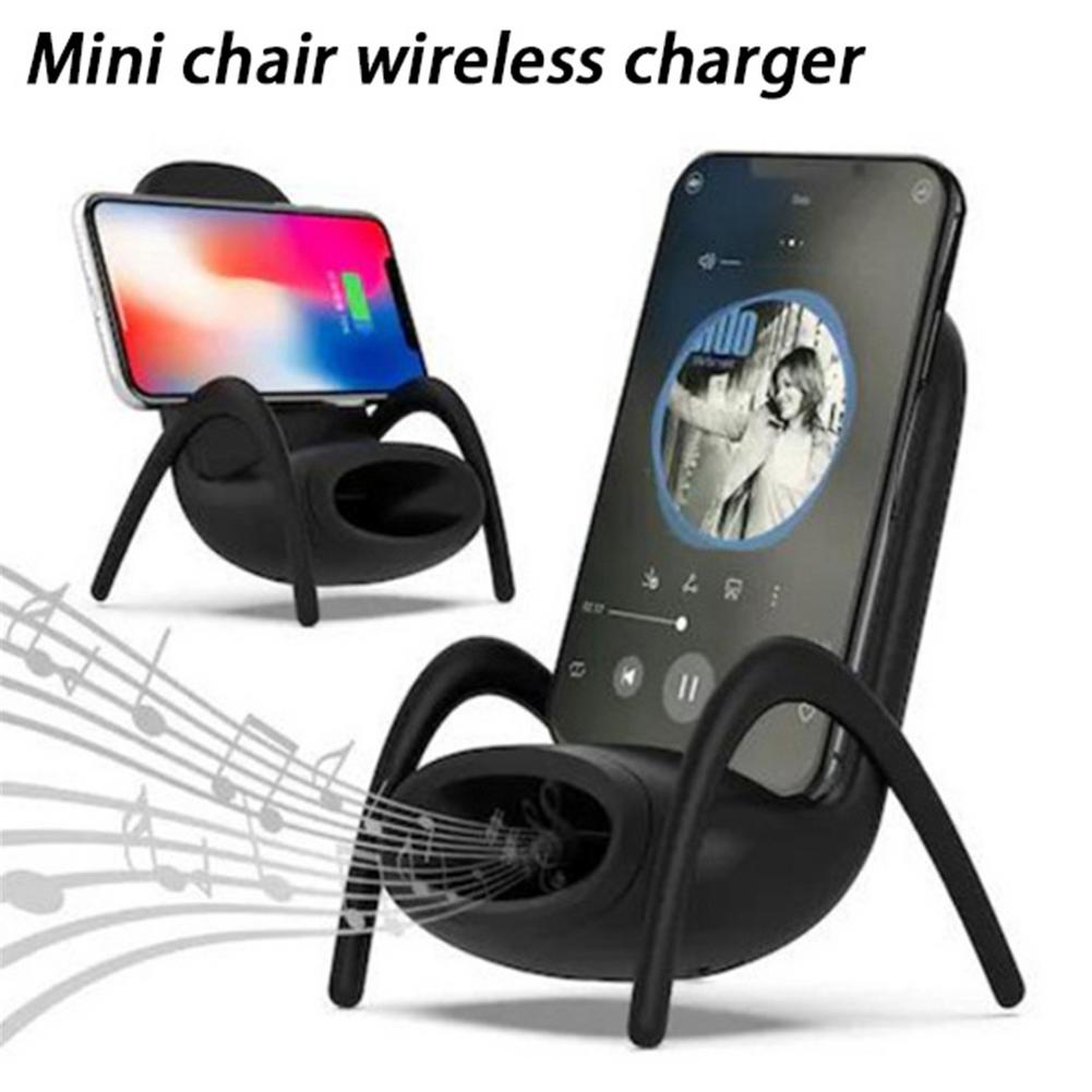 PORTABLE MINI CHAIR WIRELESS CHARGER DESK PHONE HOLDER