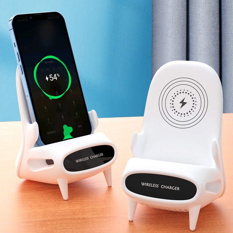 PORTABLE MINI CHAIR WIRELESS CHARGER DESK PHONE HOLDER