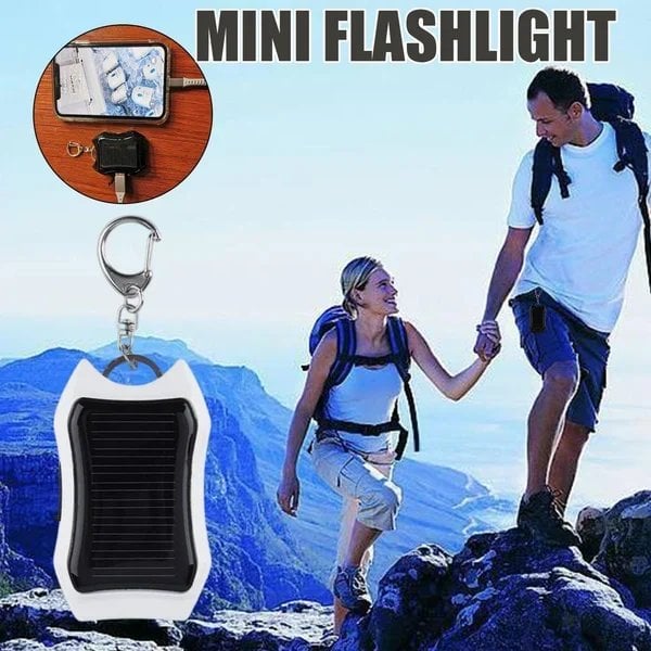 Portable Outdoor Waterproof Solar Power Bank Keychain - 50% OFF