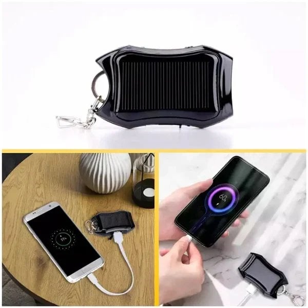 Portable Outdoor Waterproof Solar Power Bank Keychain