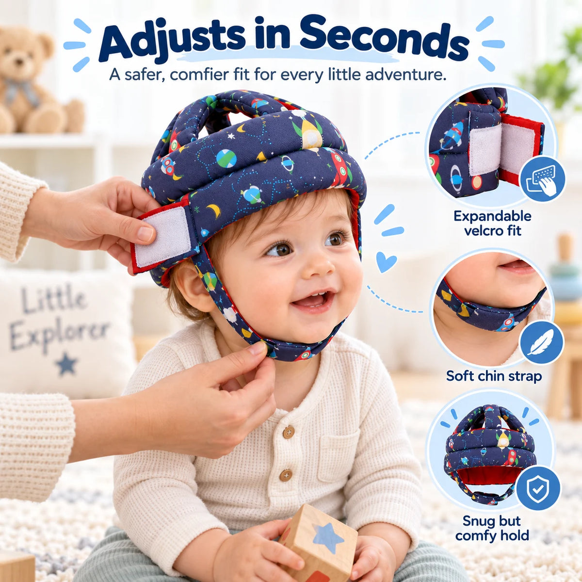 Baby Head Protector | Soft & Lightweight Safety Helmet | Buy 1 Get 1 Free🔥