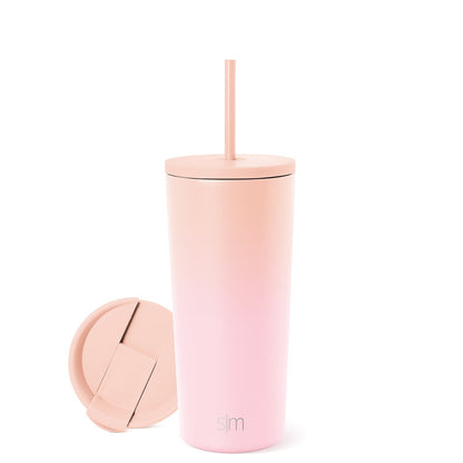 Stainless Steel Vacuum Insulated Tumbler with Lid and Straw for Water, Iced Tea or Coffee, Smoothie and More