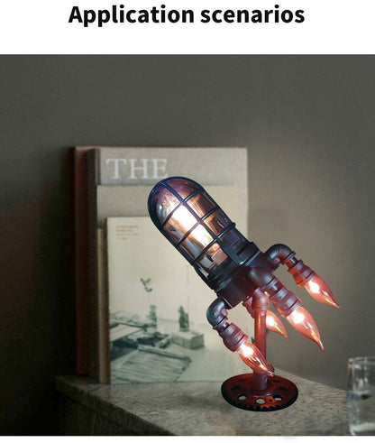 Steampunk Rocket Lamp