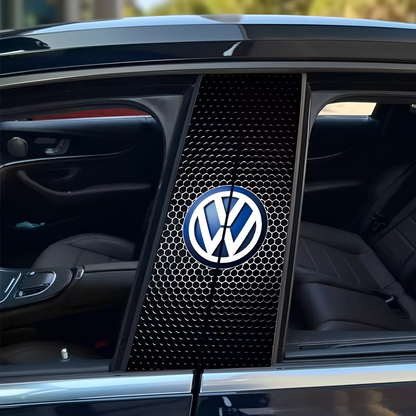 Carbon Fibre Car Center Column Protector（With Custom Car Logo）2pc | Easy Install